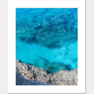 Crystal clear blue ocean water Posters and Art